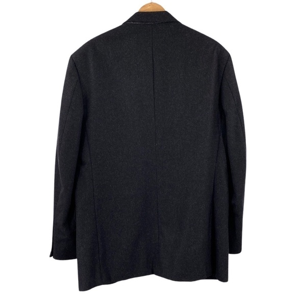Oscar de la Renta Men’s Wool Cashmere Blend Charcoal Gray Blazer Size 40 Regular - Picture 7 of 7